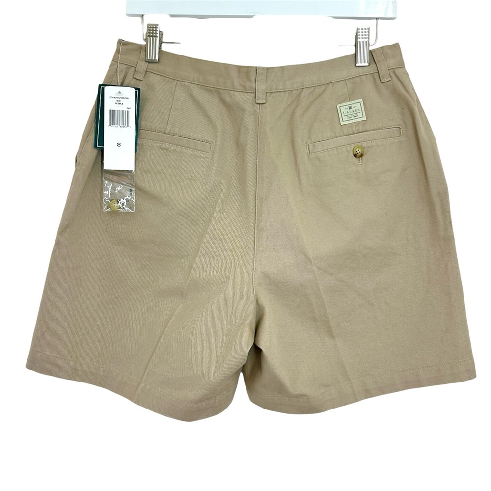 Lauren Ralph Lauren 90s Classic High-Rise Khaki Chino Shorts 8 NWT Preppy - Picture 2 of 8